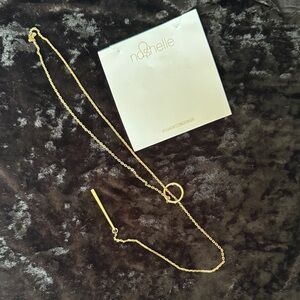 NWT Nashelle Gold Layered Circle Lariat Necklace - Gold